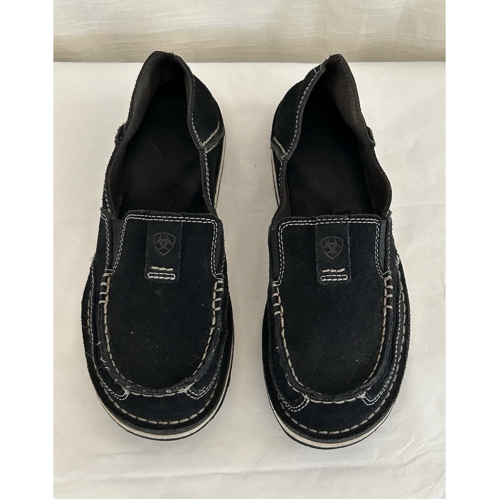 Ariat Women's Cruiser SZ 7.5 Black Leather Slip on Moc Toe Loafer Shoes 10017457